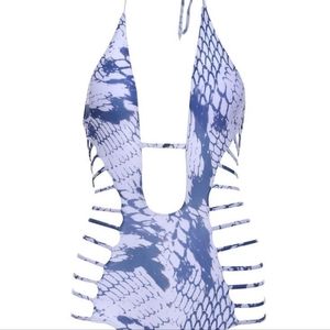 XXL Rosegal Snakeskin print strappyone-piece bathing suit
